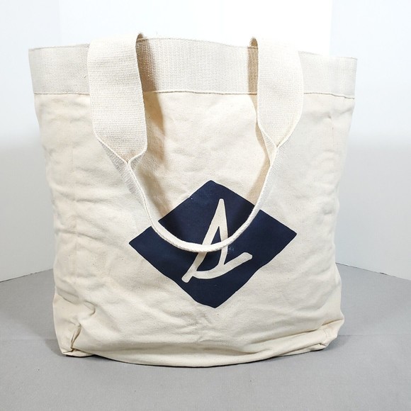Sperry Top Sider Large Heavy Canvas Tote Bag Sailboat Logo Since 1935 Washable - Picture 9 of 12